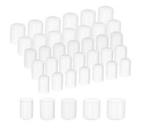 sourcing map 100pcs Round Rubber End Caps Protective Caps 12mm 15mm 18mm 21mm 24mm Clear Screw Thread Protectors