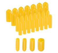 sourcing map 100pcs Round Rubber End Caps Protective Caps 2mm 3mm 4mm 6mm Yellow Vinyl Cover Screw Thread Protectors Assortment