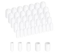 sourcing map 100pcs Round Rubber End Caps Protective Caps 4mm 5mm 6mm 7mm 8mm White Screw Thread Protectors