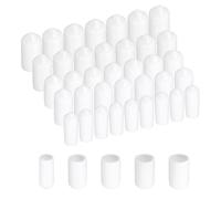 sourcing map 100pcs Round Rubber End Caps Protective Caps 7mm 8mm 9mm 10mm 11mm White Screw Thread Protectors