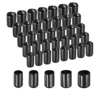 sourcing map 100pcs Round Rubber End Caps Protective Caps 7mm 9mm 11mm 13mm 15mm Black Screw Thread Protectors