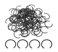 sourcing map 100Pcs Round Wire C-Clips, 70Mn Carbon Structural Steel Internal Snap Rings, Retaining Rings Round Wire Snap Rings for 22mm Hole, Black