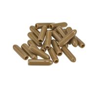 sourcing map 100pcs Rubber End Caps 2.5mm ID Vinyl PVC Round Tube Bolt Cap Cover Screw Thread Protectors Light Brown