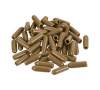 sourcing map 100pcs Rubber End Caps 3mm(1/8") ID Vinyl PVC Round Tube Bolt Cap Cover Screw Thread Protectors Light Brown