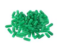 sourcing map 100pcs Rubber End Caps 5.5mm ID Vinyl Cap Cover Screw Protectors Dark Green