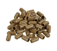 sourcing map 100pcs Rubber End Caps 7mm ID Vinyl PVC Round Tube Bolt Cap Cover Screw Thread Protectors Light Brown