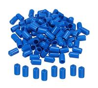 sourcing map 100pcs Rubber End Caps Cover 12mm Vinyl Screw Thread Protector Round PVC Vacuum Caps for Screw Bolt Pipe, Blue