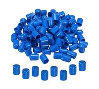 sourcing map 100pcs Rubber End Caps Cover 16mm Vinyl Screw Thread Protector Round PVC Vacuum Caps for Screw Bolt Pipe, Blue