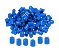 sourcing map 100pcs Rubber End Caps Cover 20mm Vinyl Screw Thread Protector Round PVC Vacuum Caps for Screw Bolt Pipe, Blue