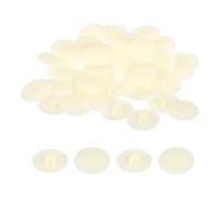 sourcing map 100PCS Screw Cap Covers, 17mm Waterproof Plastic Screw Decorative Caps for Phillips Cam Lock Nuts, Beige