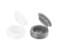 sourcing map 100pcs Screw Cover Caps, 4mm Plastic Hinged Screw Caps Fold Screw Snap Covers for Covering Screw Head (White and Grey)