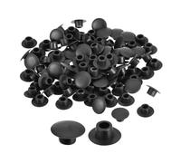 sourcing map 100Pcs Screw Hole Plugs, 6mm(1/4") Dia Plastic Snap in Shelf Button Flush Type Caps for Furniture Cabinet Cupboard, Black