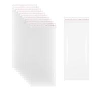 sourcing map 100pcs Self Sealing Cello Bags, 10x23cm Clear Resealable Self Adhesive Bags for Cookie Bakery Clothes Packaging