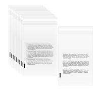 sourcing map 100pcs Self Sealing Clear Poly Bags with Suffocation Warning, 15.2x22.8cm Clear Poly Shipping Bags with Extra Strong Adhesive for Retail Supply Packaging
