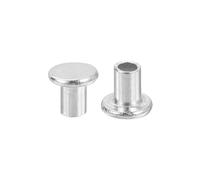 sourcing map 100Pcs Semi Tubular Rivets, 3mm x 4mm Aluminum Round Flat Head Semi-Tubular Rivet Metal Stud Rivet for Industry Household Repairing Fastening, Silver