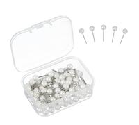 sourcing map 100pcs Sewing Pins, 0.5 Inch Round Pearl Head Dressmaking Corsage Pins Straight for Wedding Decoration DIY Craft, White