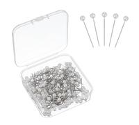 sourcing map 100pcs Sewing Pins, 1 Inch Round Pearl Head Dressmaking Corsage Pins Straight for Wedding Decoration DIY Craft, White