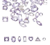 sourcing map 100pcs Shiny Zircon Rhinestones 2-3mm Multi-Shape Mini Nail Art Diamonds Crystal Nail Gems 3D Flatback Crystal Rhinestones for Nail Art DIY Craft Decor Clothing, Light Purple