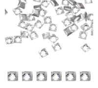 sourcing map 100pcs Shiny Zircon Rhinestones 2mm Square Mini Nail Art Diamonds Crystal Nail Gems 3D Flatback Crystal Rhinestones for Nail Art DIY Craft Manicure Decor Clothing