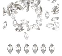 sourcing map 100pcs Shiny Zircon Rhinestones 3mm Eye-Shape Mini Nail Art Diamonds Crystal Nail Gems 3D Flatback Crystal Rhinestones for Nail Art DIY Craft Manicure Decor Clothing