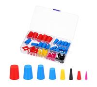 sourcing map 100Pcs Silicone Rubber Stoppers Tapered Plug, High-Temperature Resistant Rubber Stoppers 12 Size 1/16" to 3/4" for Protecting Hole Plugs, Spraying, Coating, Painting