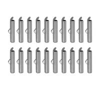 sourcing map 100Pcs Slide on End Clasps, 20mm Tube Ball Bead Slider Crimp Ends for Multi-Strand DIY Craft Making, Metallic Black