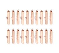 sourcing map 100Pcs Slide on End Clasps, 20mm Tube Ball Bead Slider Crimp Ends for Multi-Strand DIY Craft Making, Rose Gold