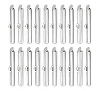 sourcing map 100Pcs Slide on End Clasps, 30mm Tube Ball Bead Slider Crimp Ends for Multi-Strand DIY Craft Making, Silver White