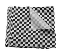 sourcing map 100pcs Square Checkered Pattern Wax Paper Sheets 9" x 9" Oil-Absorbing Dry Food Wrapping Paper for Sandwich Baking Liners Picnic Basket Bread Hamburger Wrap, Black