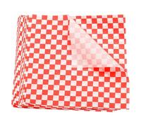 sourcing map 100pcs Square Checkered Pattern Wax Paper Sheets 9" x 9" Oil-Absorbing Dry Food Wrapping Paper for Sandwich Baking Liners Picnic Basket Bread Hamburger Wrap, Red