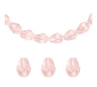 sourcing map 100pcs Teardrop Crystal Glass Beads, 4x6mm Vertical Hole Faceted Glass Teardrop Spacer Beads for Necklace Bracelet DIY Jewelry Making, Pink