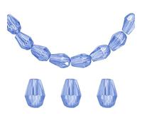 sourcing map 100pcs Teardrop Crystal Glass Beads, 4x6mm Vertical Hole Faceted Glass Teardrop Spacer Beads for Necklace Bracelet DIY Jewelry Making, Light Blue