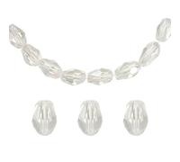 sourcing map 100pcs Teardrop Crystal Glass Beads, 4x6mm Vertical Hole Faceted Glass Teardrop Spacer Beads for Necklace Bracelet DIY Jewelry Making, Shiny White