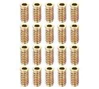 sourcing map 100Pcs Threaded Inserts, M6-1x25 Zinc Alloy Hex Socket Drive Screw-in Nut Threaded Inserts Furniture Bolt Fastener Connector for Wood Working Tool and Accessories