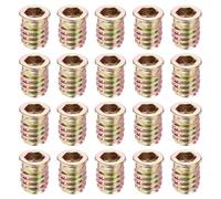 sourcing map 100Pcs Threaded Inserts, M8-1.25x17 Zinc Alloy Hex Socket Drive Screw-in Nut Threaded Inserts Furniture Bolt Fastener Connector for Wood Working Tool and Accessories