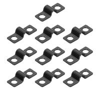 sourcing map 100Pcs U-Shaped Pipe Clamp, 3/16 Inch(5mm) 2 Hole U-Tube Strap Clamp Heavy Duty Connector Bracket for Conduit Cables Wire Cord, Black