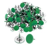 sourcing map 100Pcs Upholstery Tacks, 11mmx10mm Flat Head Thumb Tack Decorative Furniture Nails Push Pins for Furniture Sofa Headboards, Green