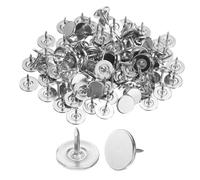 sourcing map 100Pcs Upholstery Tacks, 11mmx10mm Flat Head Thumb Tack Decorative Furniture Nails Push Pins for Furniture Sofa Headboards, Silver