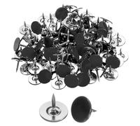 sourcing map 100Pcs Upholstery Tacks, 11mmx10mm Flat Head Thumb Tack Decorative Furniture Nails Push Pins for Furniture Sofa Headboards, Black