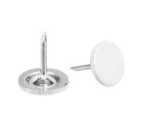 sourcing map 100Pcs Upholstery Tacks, 11mmx13mm Flat Head Decorative Furniture Nails Thumb Tack for Furniture Sofa Headboards, White