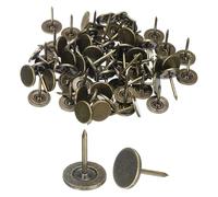 sourcing map 100Pcs Upholstery Tacks, 11mmx15mm Flat Head Thumb Tack Decorative Furniture Nails Push Pins for Furniture Sofa Headboards, Bronze