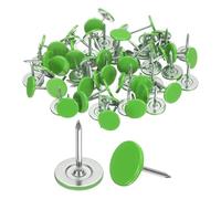sourcing map 100Pcs Upholstery Tacks, 11mmx15mm Flat Head Thumb Tack Decorative Furniture Nails Push Pins for Furniture Sofa Headboards, Light Green