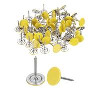 sourcing map 100Pcs Upholstery Tacks, 11mmx17mm Flat Head Thumb Tack Decorative Furniture Nails Push Pins for Furniture Sofa Headboards, Yellow