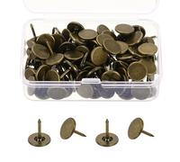 sourcing map 100Pcs Upholstery Thumb Tacks, 11mm x 13mm Flat Head Push Pins, Upholstery Tacks Decorative Nails for Wood Wall Furniture, Bronze