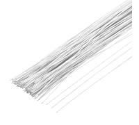 sourcing map 100pcs White Floral Wire Stems Bendable 0.45mm 26 Gauge Florist Wire for Artificial Flower Making Crafts Wreaths Supplies