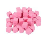 sourcing map 100Pcs Wood Blocks for Crafts, 3/8 Inch Unfinished Wooden Cube Pine Wood Square Block for DIY Craft Projects, Pink