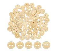 sourcing map 100Pcs Wooden Buttons, 10mm(0.39 Inch) 2 Hole Round Wood Sewing Button Craft for Sewing DIY Craft Clothing, Natural Wood