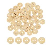 sourcing map 100Pcs Wooden Buttons, 11.5mm(0.45 Inch) 2 Hole Round Wood Sewing Button Craft for Sewing DIY Craft Clothing, Natural Wood