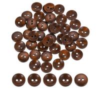 sourcing map 100Pcs Wooden Buttons, 12.5mm(0.49 Inch) 2 Hole Round Wood Sewing Button Craft for Sewing DIY Craft Clothing, Brown