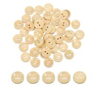 sourcing map 100Pcs Wooden Buttons, 12.5mm(0.49 Inch) 2 Hole Round Wood Sewing Button Craft for Sewing DIY Craft Clothing, Natural Wood